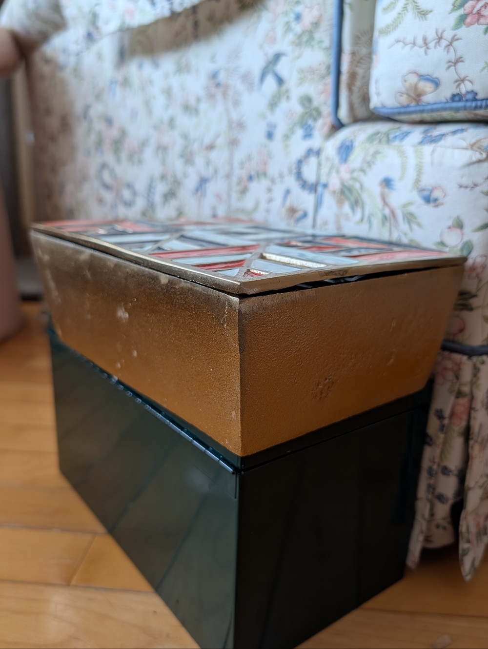 Vtg Brass & Enamel Large Nesting Boxes - Picture 7 of 16